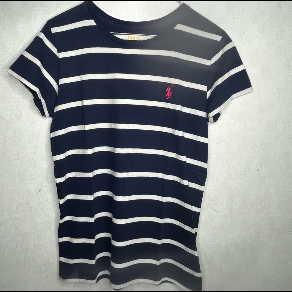 Y2K Polo Ralph Lauren Striped Short Sleeve Top | Women’s Small Petite